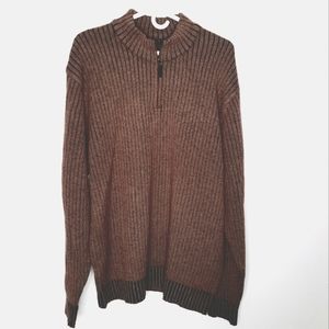 ROAD Apparel Greg 100% merino wool quarter zip ribbed sweater